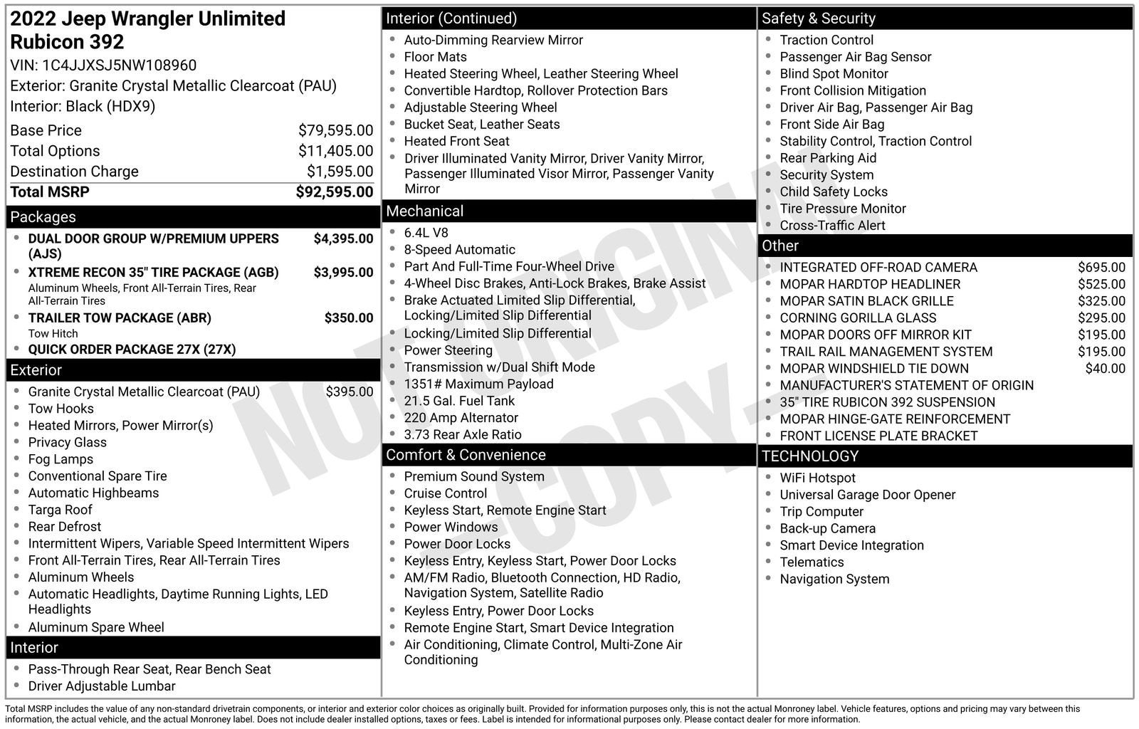 2022 Jeep Wrangler Unlimited Rubicon 392 4x4