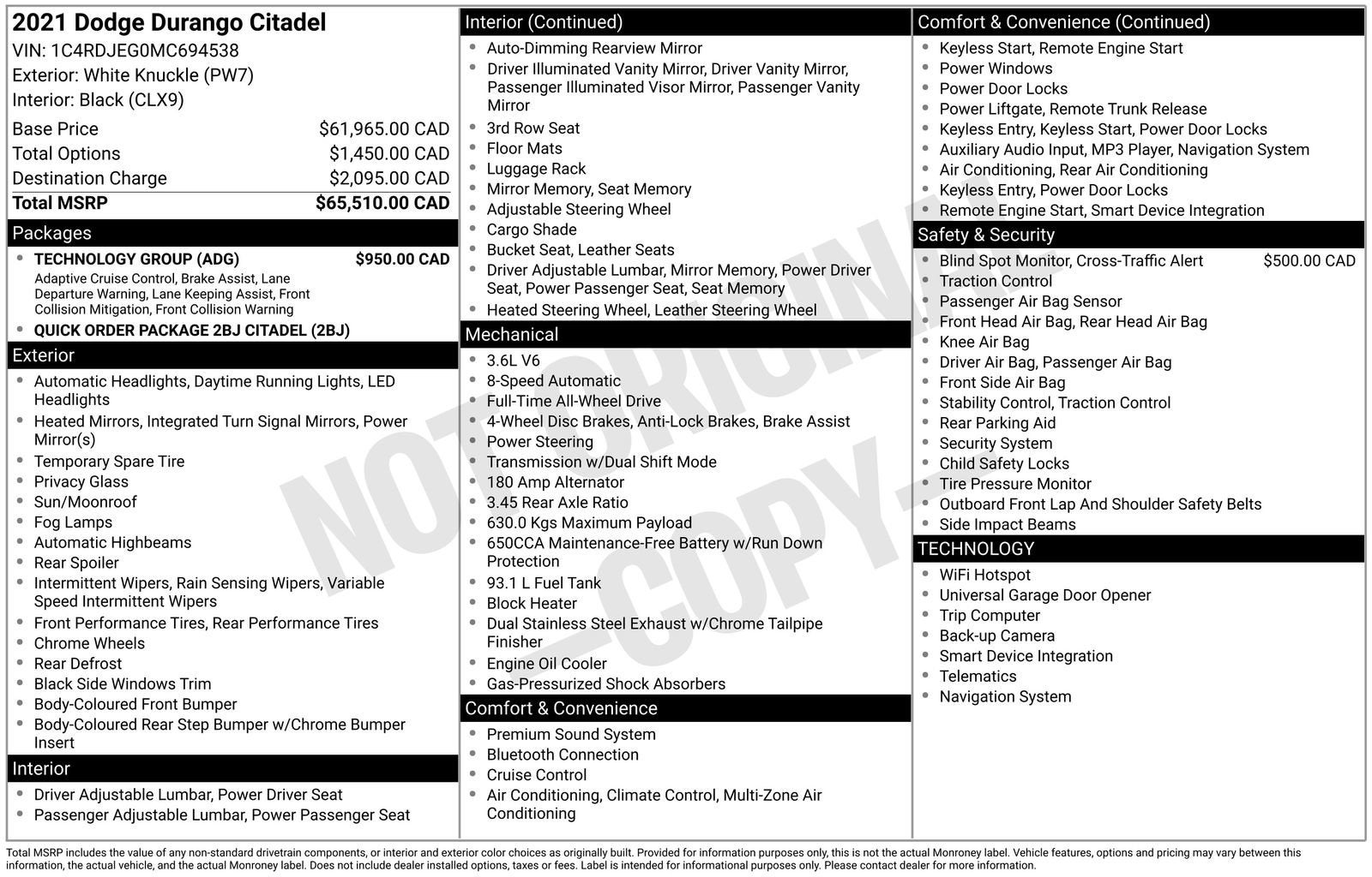 2021 Dodge Durango Citadel
