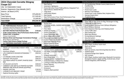 2024 Chevrolet Corvette Stingray 2LT