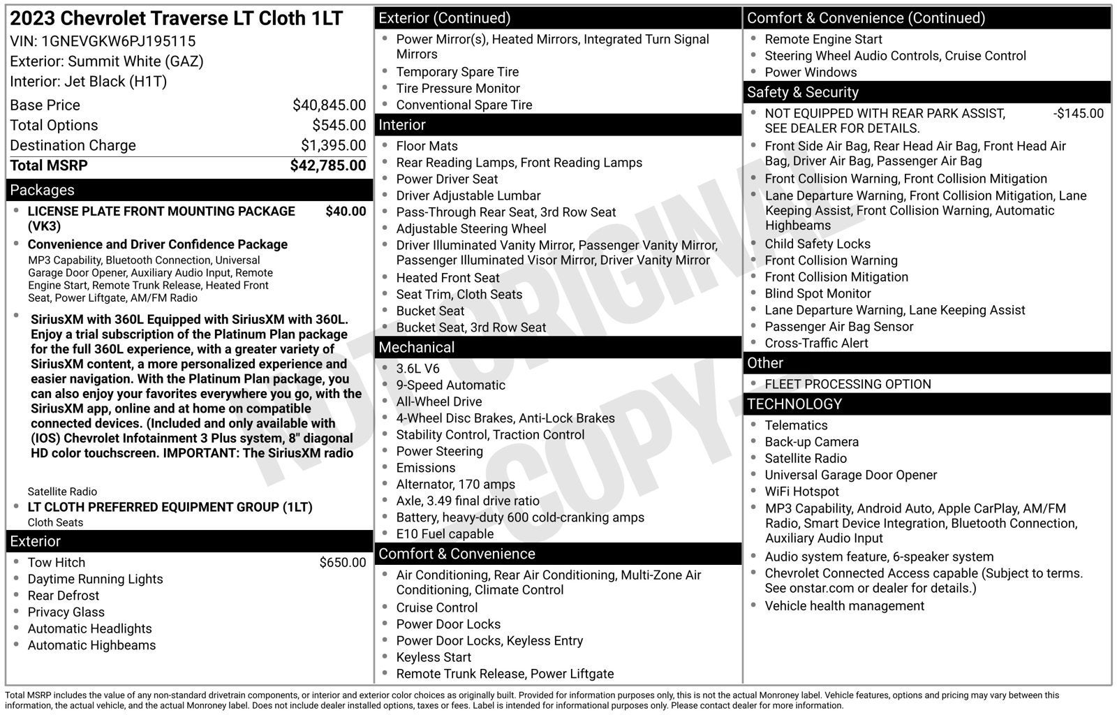 2023 Chevrolet Traverse LT Cloth