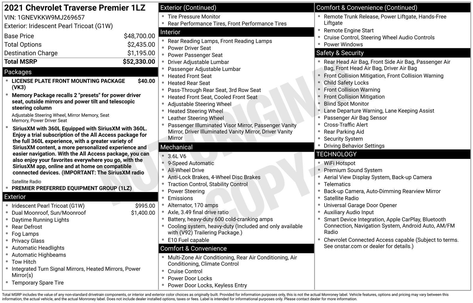 2021 Chevrolet Traverse Premier
